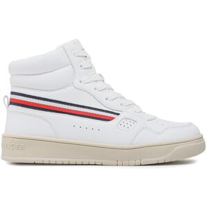 Sneakers Tommy Hilfiger Stripes High Top Lace-Up Sneaker T3X9-32851-1355 S White 100 - Publicité