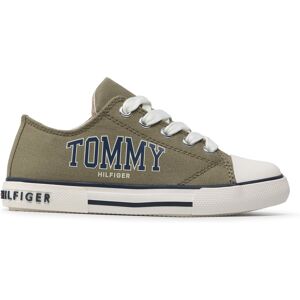 Sneakers Tommy Hilfiger Low Cut Lace-Up Sneaker T3X4-32208-1352 M Vert - Publicité