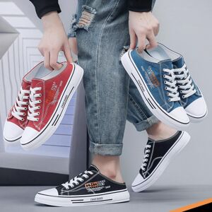 Chaussures décontractées Demi-pantoufles à bout enveloppé Pantoufles tendance Chaussures basses en toile pour hommes Casual Cool Fashion Street Style Chaussures Baskets Hip Hop pour adolescents - Publicité