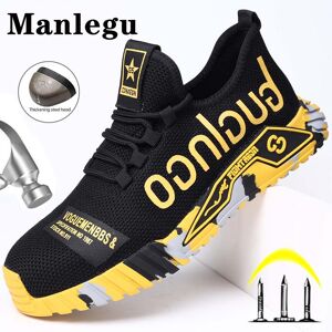 Super factory Chaussures de sécurité légères pour hommes avec embout en acier, baskets de travail pour hommes et femmes, bottes de sécurité respirantes et anti-perforation Men Safety Footwear - Publicité