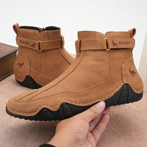 KUALOOL SHOES Bottes rétro en cuir véritable pour hommes, grandes chaussures montantes, 2024 - Publicité