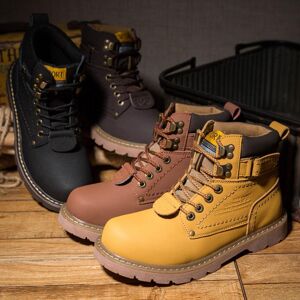 FANQISON Sneakers Chaussures de travail montantes pour femmes/hommes, bottes militaires de grande taille, bottes en cuir pour hommes - Publicité