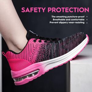 Super factory Chaussures de sécurité légères pour femmes et hommes, baskets de travail à coussin d'air, chaussures à bout en acier Anti-écrasement, chaussures de travail indestructibles, bottes de sécurité de travail pour femmes, tailles 35 à 46 - Publicité