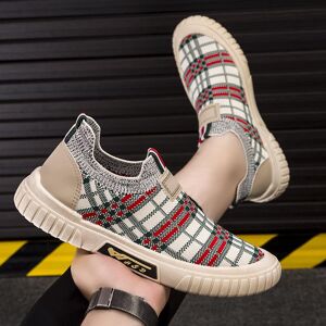 Canvas Shoes Men s Slip-on Loafers Trend Fashion All Match Plaid Casual Shoes Men s Shoes - Publicité