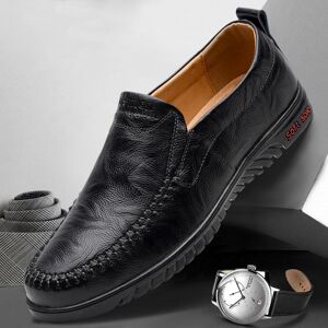 37-47 mocassins en cuir de grande taille pour hommes chaussures chaussures décontractées mocassins en cuir pour hommes - Publicité