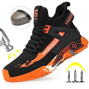 Jay Fashion Bottes pour hommes chaussures de sécurité à bout en acier hommes baskets de travail Anti-smash chaussures de sécurité indestructibles bottes de travail de Construction chaussures de travail pour hommes - Publicité