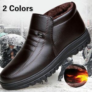 STYLECHASER Chaussures décontractées à la mode pour hommes chaussures d'hiver imperméables chaussures de neige chaussures plates garder au chaud bottes homme chaussures en cuir - Publicité