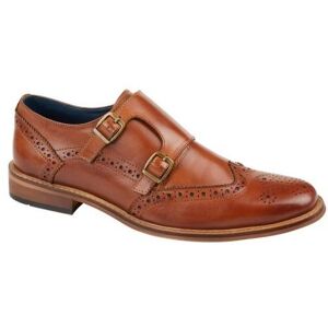 Roamers Mens Leather Double Monk Strap Brogues - Publicité