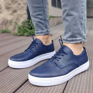 Chekich Hommes Chaussures Casual Chaussures Bleu Marine Couleur Cuir Artificiel À Lacets Saison D'été Classique Formelle Léger Respirant Base De Couture CH061 - Publicité