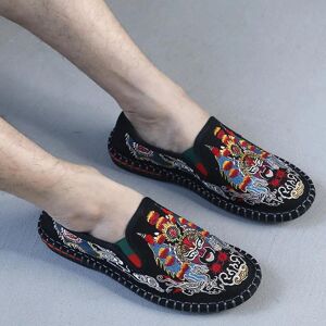 Classic Embroidered Casual Men s Flats Fashion Slip on Men Canvas Loafers Chinese Ethnic Couple Cloth Zapatillas De Deporte - Publicité