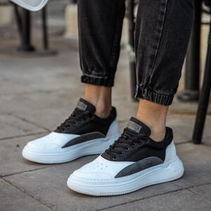 Hommes Chaussures Baskets Blanc Anthracite et Noir Couleur Lacets Casual Faux Cuir Printemps Automne Saisons Couleur Mixte Quotidienne Couture Semelle CH115