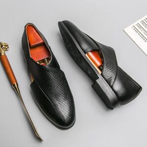 Faith-866 Mode pour hommes INS Style britannique Slip-on demi-pantoufles chaussures décontractées mocassins de conduite sandales - Publicité