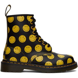 Dr. Martens Bottes 1460 noir et jaune - Smiley - US 6 - Publicité