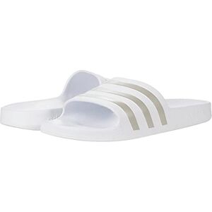 Adidas Unisex Adilette Aqua Slide Sandal, White/Platin Metallic/White, 8 US Men - Publicité