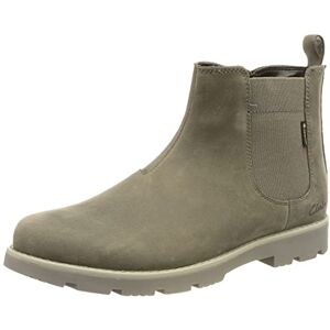 CLARKS HeathSeaGTXK Bottine Chelsea, Dark Grey Lea, 37.5 EU - Publicité