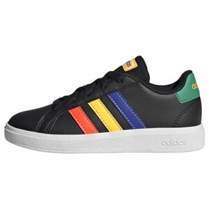 Adidas Mixte Enfant Grand Court Lifestyle Tennis Lace-up Sneakers , core Noir/lucid Bleu/court Vert, 38 2/3 EU - Publicité