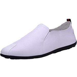 SHOBDW Mode Homme Cuir Décontracté Slip-on Bateau de Conduite Respirant Chaussures Chaussures habillées Chaussures habillées(White,43) - Publicité