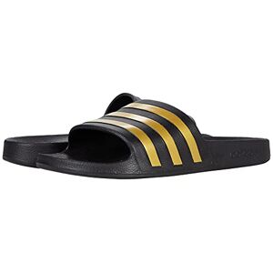 Adidas Unisex Adilette Aqua Slides Sandal, Black/Gold Metallic/Black, 10 US Men - Publicité