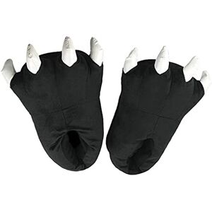 unlockgift Chaussons en peluche Animaux, Chaussons Dino,Unisexe Adultes Enfants Enfants Chaussons Drôles, Costume bigfoot Chaussures Enfants Adultes Pattes, noir/blanc, 35/38 EU - Publicité