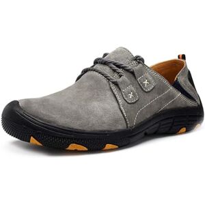 Asifn Mocassins et Chaussures de Sport Hommes en Cuir Oxford Driving Flats Extérieur Marcher Chaussures de Randonnée à la Mode（Gris,39/40 EU,40 Taille de la Marque - Publicité