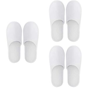 Comioke Chaussons Hotel,SPA Pantoufles,3 Paires Chausson SPA,Chaussons Fermés Jetables,Pantoufles Jetables,Pantoufles Jetable d'intérieur,Bout Fermé Pantoufles Jetable,Chausson Jetable(Taille UE 37-43, Blanc) - Publicité