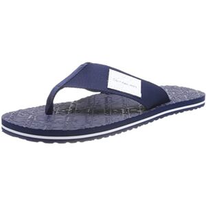 Calvin Klein Jeans Tongs Homme Beach Sandal Woven Patch Claquettes, Bleu (Rich Navy), 41 - Publicité