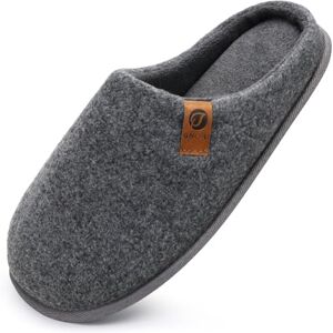 ONCAI Chaussons Homme Pantoufles à Hiver Chaussures Chaudes pour La Maison en Mousse à Mémoire de Forme, Laine en Peluche Doublée Avec Semelle en Caoutchouc Antidérapante Pur Gris Taille 45 - Publicité