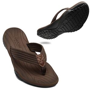 ChayChax Tongs Hommes Souple Sandales de Sports Antidérapante Flip Flops Décontractée Chaussures de Plage et Piscine,Marron,42 EU - Publicité