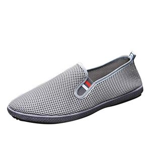 Susenstone Chaussures De Bateau Hommes Loafers Casual Vintage Slip-on Plates Mesh LéGèRes AntidéRapantes Respirant Plates Chaussures HabilléEs (40 EU, Gris) - Publicité