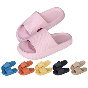 Rotok Femme Hommes Chaussons Sandales Pantoufles été Unisexe CloudFeet Ultra-Soft Slippers Pillow Slides Plage Pantoufles de Douche chausson plastique piscine Plage À Semelles Épaisses noir 42/43 - Publicité