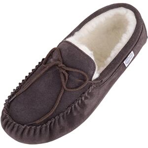 SNUGRUGS Mocassins/Pantoufles en Peau de Mouton pour Hommes Marron avec Semelle Souple. EU 46 - Publicité