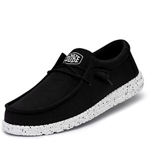 Hey Dude Homme Wally Slub Canvas MOC Toe Shoes, Noir, 37 EU - Publicité