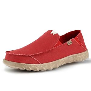Kickback Couch Chaussures pour Hommes Couleur Red Slip on Légères en Coton pour Hommes Mocassins pour Hommes Chaussures Casual Chaussure d'été pour Hommes Taille EU45 - Publicité