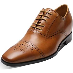 CHAMARIPA Chaussure a Talonnette grandissante de Style Oxford de Pure Cuir pour Homme Plus Grand de 7CM K6531 (41, Brun) - Publicité