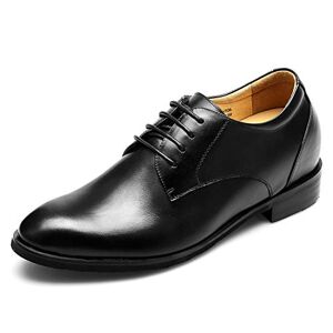 CHAMARIPA Chaussure à Talonnette Grandissante Hommes en Cuir Noir Soulier Rehaussante Formal Shoes 7,5 cm Plus grand-DX70H106S, Noir, 39 EU - Publicité