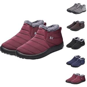 WIWIDANG Boojoy Bottes d'hiver antidérapantes pour homme et femme Chaussures chaudes avec doublure en fourrure, fuchsia, 39.5 EU - Publicité