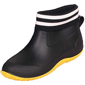 CELANDA Bottes de Pluie pour Femme Bottines Tige Courtes Imperméables Homme Bottes en Caoutchouc Antidérapant Chelsea Boots Chaussures Mixte Adulte Noir jaunes Avec doublure Taille:37 EU - Publicité