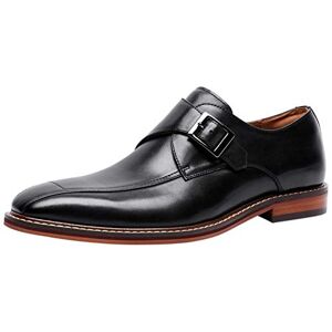 Santimon Chaussures à Boucle de Ville en Cuir Homme Monk MOC Toe Derby Casual Business Mariage Loafer Noir 43 EU - Publicité