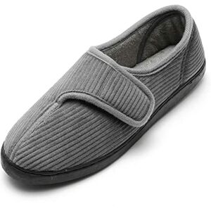 Git-up Pantoufles diabétiques Chaussures pour Hommes Arthrite Œdème Fermeture réglable Pantoufles en Mousse à mémoire de forme7#,Gris - Publicité