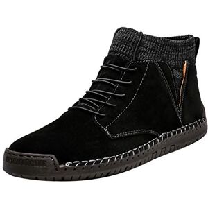 Susenstone Bottes Moto Homme Daim Hiver Chaud Boots Homme Cuir Bottine A Lacets Plates Respirant Outdoor Chaussures De Travail - Publicité