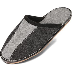 BeComfy Pantoufles en Feutre pour Hommes Semelle en Feutre Ultra-Léger Gris 40-46 EU (Graphite, Système Taille Chaussures EU, Adulte, Numérique, Moyen, 45) - Publicité