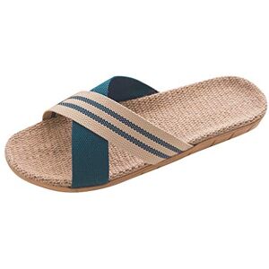 Générique Chaussons Pour Homme Pantoufles Claquettes En Lin Chaussures De Maison Piscine Plage Slides Sandales Antidérapante Pantoufle Chaussures De Plage Flip Flops Sandales Pour Adultes - Publicité