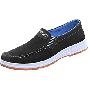 IQYU Chaussures confortables respirantes pour homme Chaussures de loisirs pour homme Bout rond Chaussures de sport avec dessus plat en tissu Colorblock Stripe Confortables Antidérapantes - - Publicité