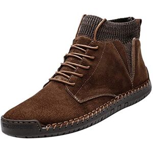 Susenstone Bottes Moto Homme Daim Hiver Chaud Boots Homme Cuir Bottine A Lacets Plates Respirant Outdoor Chaussures De Travail - Publicité