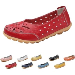 MoliseMeotans Orthopedic Loafers in Breathable Leather, Stylendy Orthopedic Loafers, Orthopedic Slip on Shoes for Women (Red,37) - Publicité