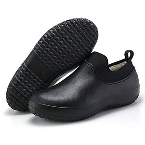 CERYTHRINA Chaussure de Cuisine Impermeable Résistantes à l'huile Caoutchouc Unisex pour Jardinage Antiderapant Sabots de Chef Legere Respirant Adulte Extérieur Bord de Mer Noir-Coton 43 - Publicité