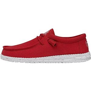 Hey Dude Homme Wally Slub Canvas MOC Toe Shoes, Rouge, 37 EU - Publicité