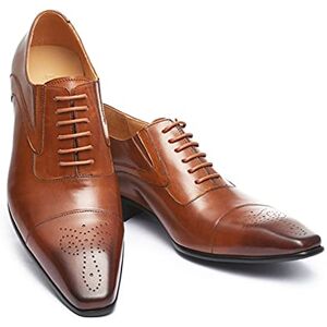 Rodawu Chaussure Derbys Homme Ville Habillées Affaires à Lacets Oxford pour Hommes Costume Mariage Jaune 40EU - Publicité