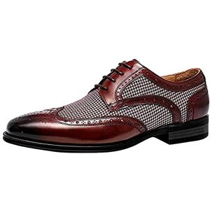 ZYUEER Chaussure Homme Ville Cuir, Chaussures Basses Plates Vintage Derby Mariage Dressing Oxford Business Cuir Vernis Brogue Rétro Grande Taille - Publicité