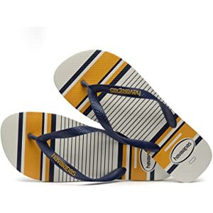 Havaianas Top Nautical, Tongues Homme Blanc Bleu Marine Moutarde 45/46 BR (47/48 EU) - Publicité